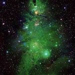 NASA Captures Cosmic Christmas Tree Cluster Twinkling in Space